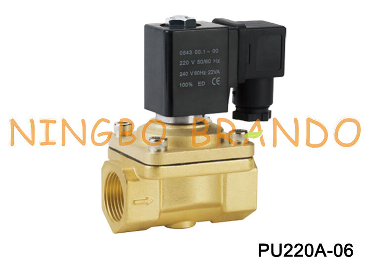 SHAKO Tipe 3/4 ''PU220A-06 Katup Solenoid Kuningan 2 arah 24V 110V 220V