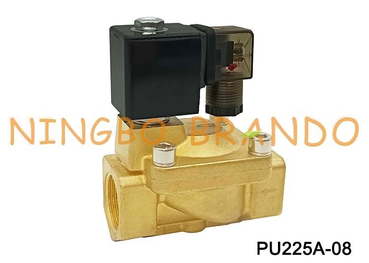 PU225A-08 SHAKO Tipe 1 ''Katup Solenoid Kuningan Udara Air 24VDC 110VAC 220VAC