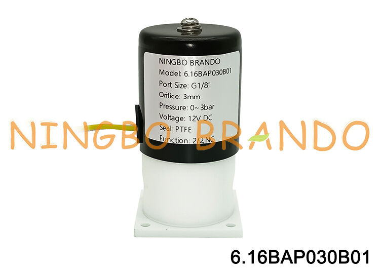 Katup Solenoid PTFE 1/8'' Untuk Isolasi Ketahanan Korosi Asam Alkali