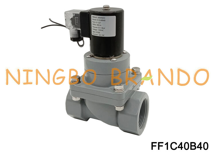 1-1/2'' CPVC Anti-corrosive Normally Closed Solenoid Valve DN40