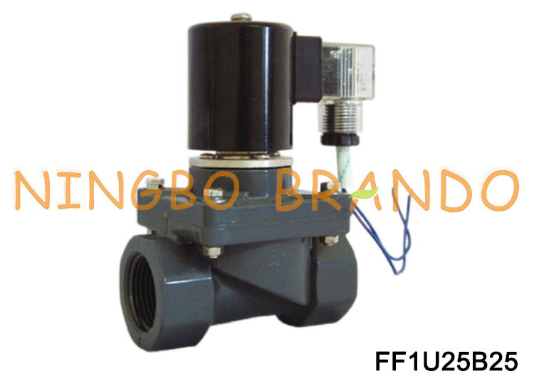 1 ''UPVC Anti Korosi Biasanya Tertutup Solenoid Valve AC220V AC110V DC24V