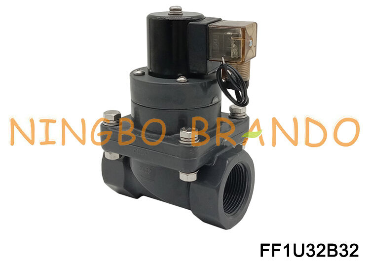 Katup Solenoid Listrik Anti Korosi Kimia UPVC 1-1/4'' DN32