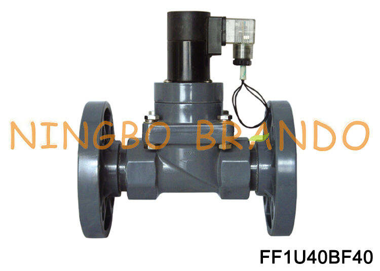 1-1/2 ''Katup Diafragma Bergelang UPVC DN40 Katup Anti Korosif 220V 110V 24V