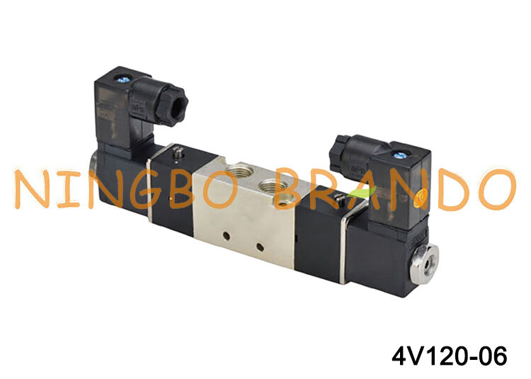 Airtac Tipe 4V120-06 Katup Udara Solenoid 5/2 Katup Solenoid Pneumatik Ganda