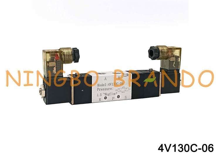 Airtac Tipe 4V130C-06 Katup Udara Solenoid 3 Posisi 5 Port 1/8 ''Katup Kontrol Pneumatik