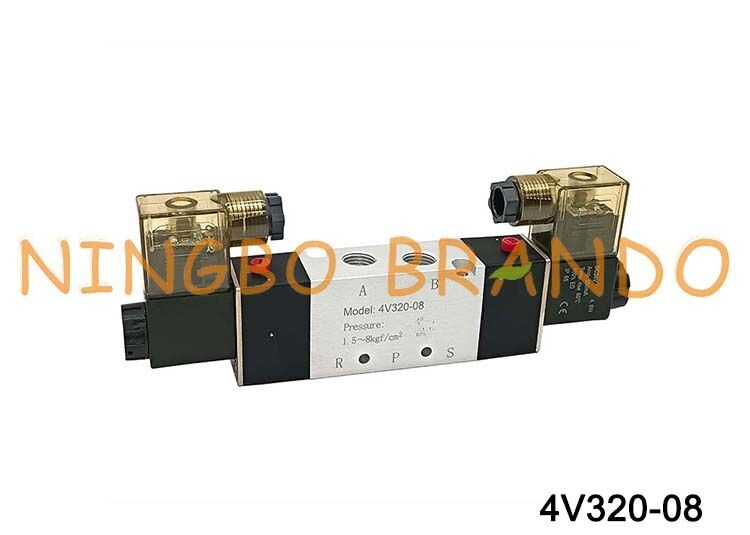 Katup Solenoid Tipe AIRTAC Katup Udara 4V320-08 AC220V 110V DC12V 24V