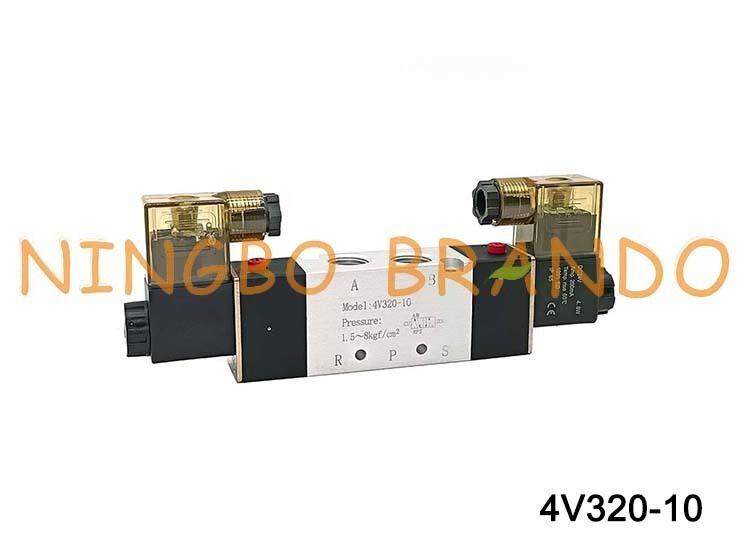 AirTAC Tipe 4V320-10 DC12V 3/8 ''Katup Udara Solenoid Ganda 5/2 arah