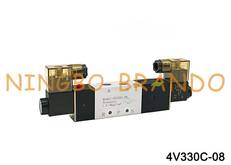 Katup Udara Katup Solenoid Tipe AIRTAC 4V330C-08 DC 12V 24V AC 110V 220V