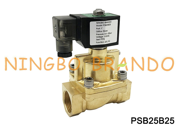 1 ''Katup Solenoid Uap 2/2 Cara Kuningan Biasanya Tertutup 24V 110V 220V