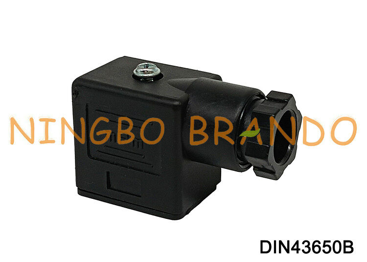 Konektor Kumparan Katup Solenoid DIN43650 B MPM Hitam DIN 43650 Tipe B