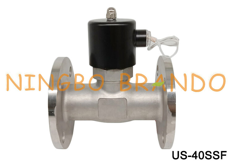Katup Solenoid Baja Tahan Karat Flange DN40 0,5-15 Bar 2/2 arah NC 1,5 ''24V 220V