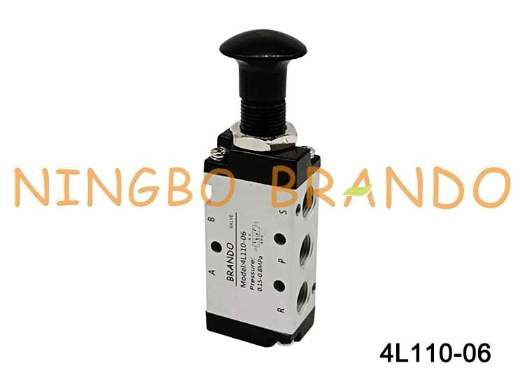 Airtac Tipe 4L110-06 4L Katup Kontrol Udara Dorong-Tarik 5/2 Arah