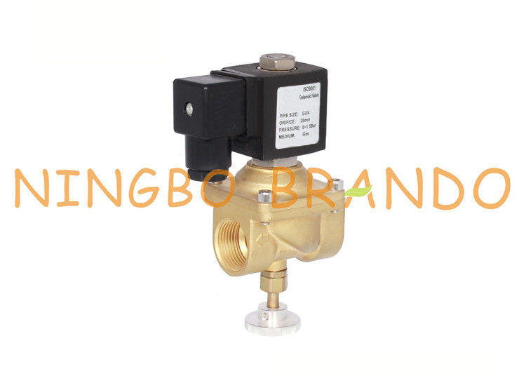 1/2 '' 3/4 '' 1 '' Secara Manual Adjustable Bass Solenoid Valve Untuk Natural Coal Gas 12VDC 24VDC 230VAC