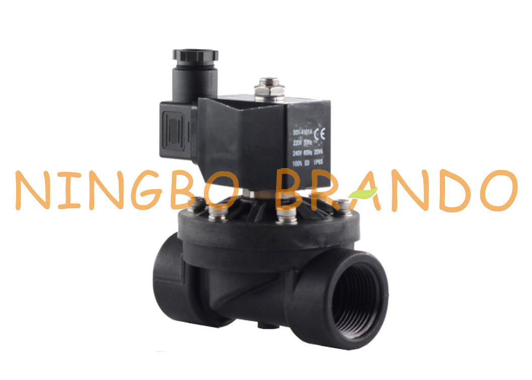 1/2 3/4 Inch PA66 Nylon Plastik Listrik Air Solenoid Valve 12V 24DC 110V 220V AC