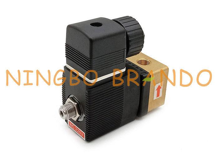 AC110V DC24V 1/4 `` 1/8 '' Inch Thread 3 Way 6014 Katup Solenoid Kuningan