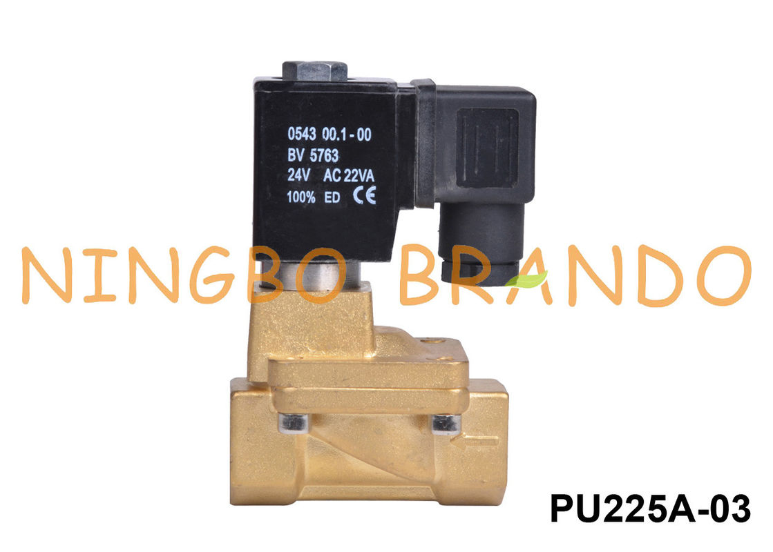 PU225A-03 Shako Tipe 3/8 ''Katup Solenoid Kuningan 24VDC 110VAC 220VAC