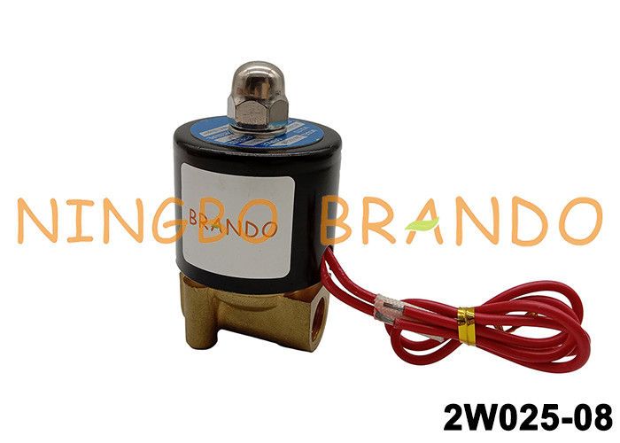 2W025-08 DC 12V Kuningan Solenoid Valve 1/4 '' untuk Air Air Gas