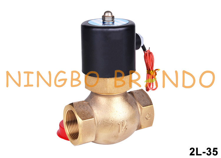 2L-35 1-1/4 ''Katup Solenoid Air Panas Kuningan 12V 24V 110V 220V