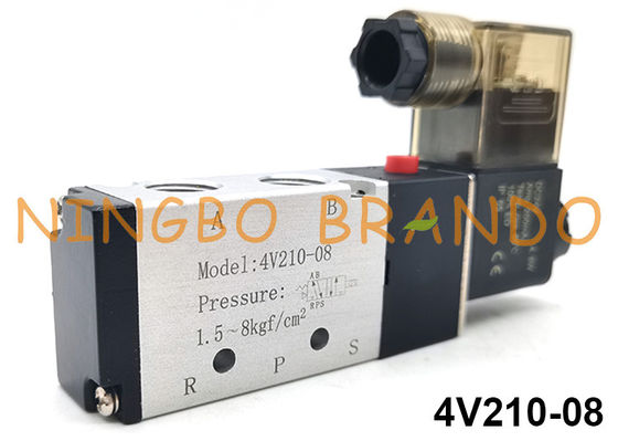 4V210-08 Single Coil Airtac Type Pneumatic Solenoid Valve 5/2 Cara DC24V AC220V