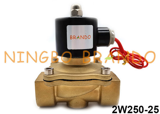 2W250-25 Kuningan Listrik Normal Tertutup Solenoid Valve Untuk Air Air Gas Minyak 2 Arah