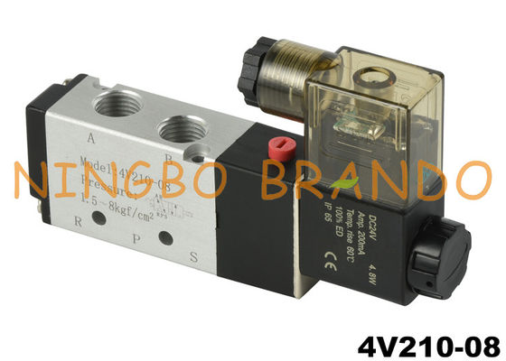 4V210-08 5/2 Cara 1/4'' Katup Solenoid Pneumatik Kontrol Udara DC24V DC24V