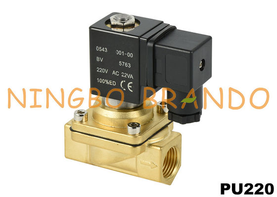 1/8'' PU220-01 1/4'' PU220-02 Kuningan Solenoid Valve Untuk Air 220V AC 24V DC