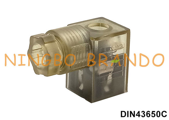 DIN 43650 Type C 2P+E Solenoid Coil Connector Dengan Lampu Indikator LED