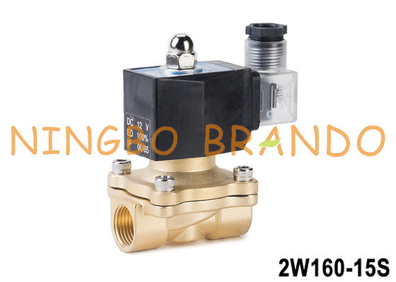 2W160-15 1/2'' 2 Way NC Brass Solenoid Valve dengan IP65 Coil 24V 220V