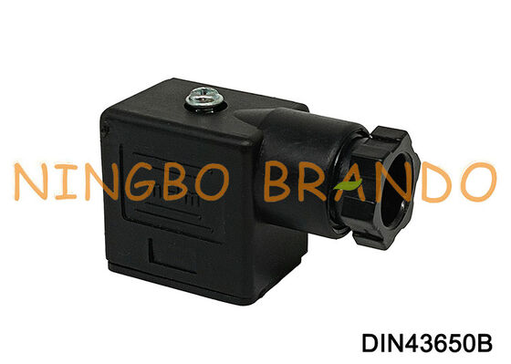 Konektor Kumparan Katup Solenoid DIN43650 B MPM Hitam DIN 43650 Tipe B