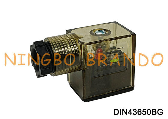 Konektor Kumparan Katup Solenoid DIN43650B Dengan LED DIN 43650 Tipe B