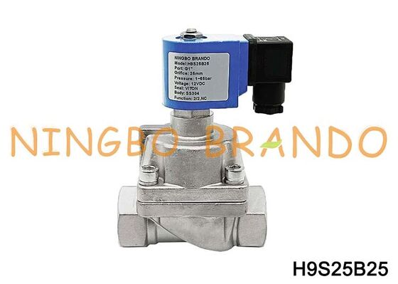 DN25 1 ''100 bar Katup Solenoid Baja Tahan Karat Udara Air Tekanan Tinggi 24V 220V