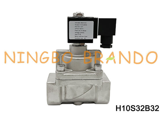 DN32 1-1/4 ''6 hingga 80 bar Katup Solenoid Baja Tahan Karat Tekanan Tinggi 24V 220V