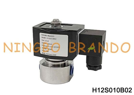 Katup Solenoid Baja Tahan Karat Tekanan Tinggi 500 Bar 1/4 ''220V 110V 24V 12V