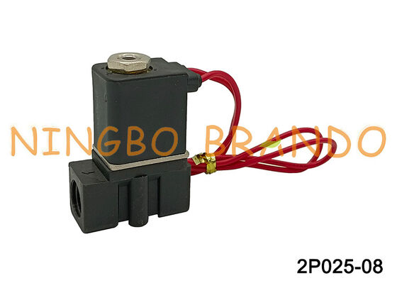 AC220V 2P025-08 1/4'' 2/2 langsung beraksi Plastik Pneumatic Solenoid Valve