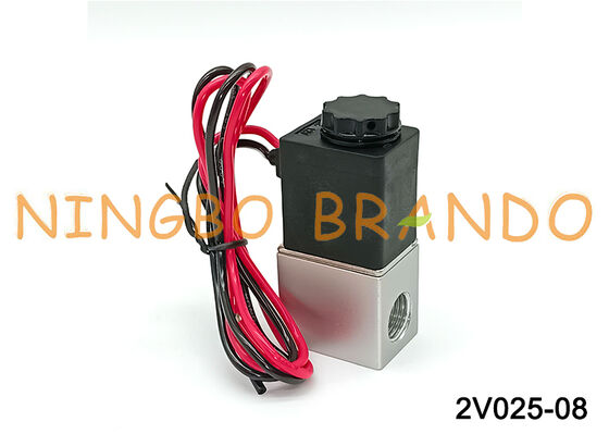 Katup Solenoid Pneumatik Listrik 2V025-08 12V/24V/110V/220V Lead Terbang