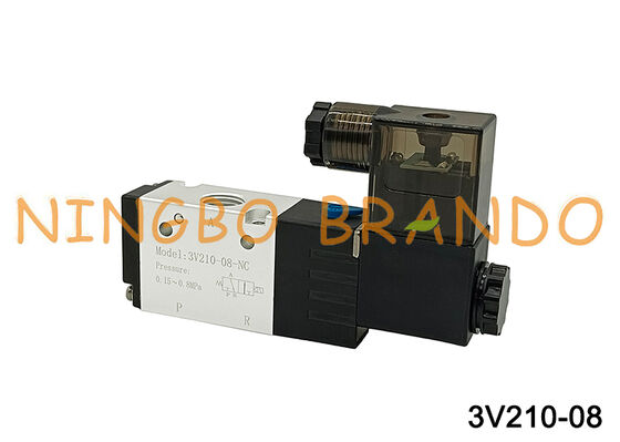 3V210-08 Katup Solenoid Pneumatik 3/2 Arah Katup Kontrol Udara 220V 24V
