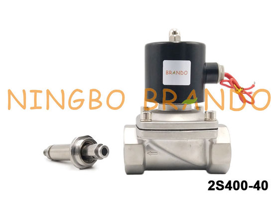 UNI-D Tipe SUW-40 G1-1 / 2 '' Stainless Steel Solenoid Valve Untuk Pengolahan Air DC24V AC220V
