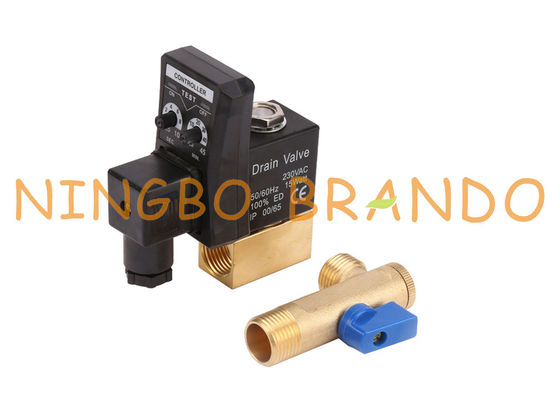 Katup Pembuangan Otomatis Kompresor Udara Terkendali Pengatur Waktu 1/4 '' 1/2 '' 110V 220V