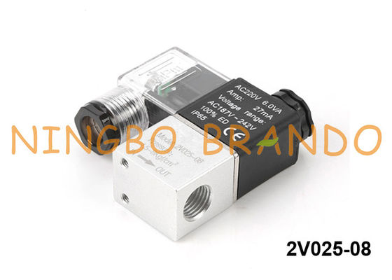 2V025-08 Katup Solenoid Pneumatik Jenis Airtac 12VDC PT1 / 4 ''
