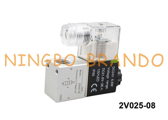 2V025-08 Katup Solenoid Pneumatik Jenis Airtac 1/4 '' BSP 220V AC