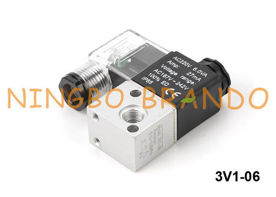 3V1-06 Katup Solenoid Pneumatik Jenis Airtac 3/2 Way DC24V