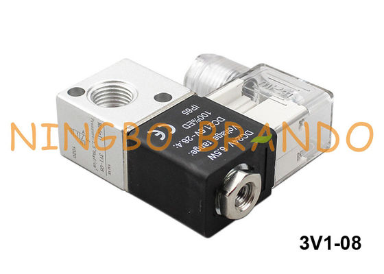 3V1-08 Katup Solenoid Udara Pneumatik 3 Arah 1/4 '' 12V 24V 110V 220V