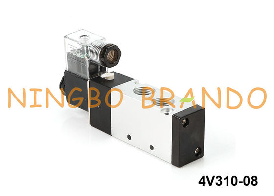 4V310-08 Katup Pneumatik Solenoid Jenis Airtac 5/2 Way 24V DC 220V AC