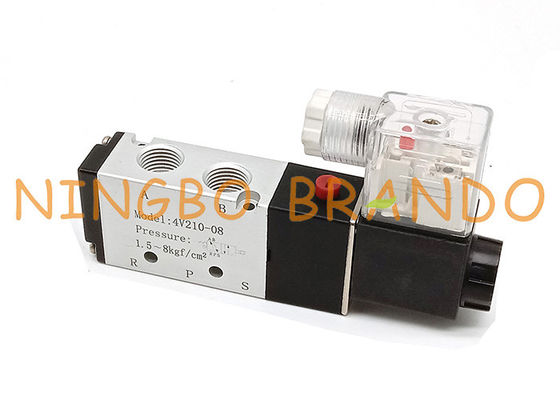 4V210-08 Katup Kontrol Udara Pneumatik Solenoida Jenis Tunggal Airtac