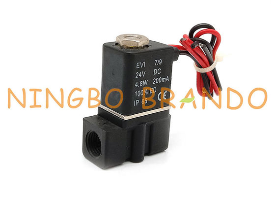 2P025-08 1/4 `` Inch Bertindak Langsung Katup Solenoid Pneumatik Plastik
