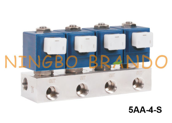 Katup Solenoid Stainless Steel yang Dipasang dengan Manifold 1/4 '' 3/8 '' 1/2 '' 24V 220V
