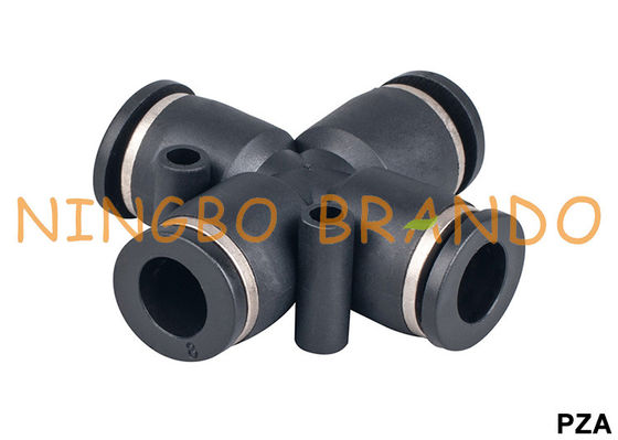 PZA Union Cross Pneumatic Hose Fittings Dorong Ke Koneksi Cepat